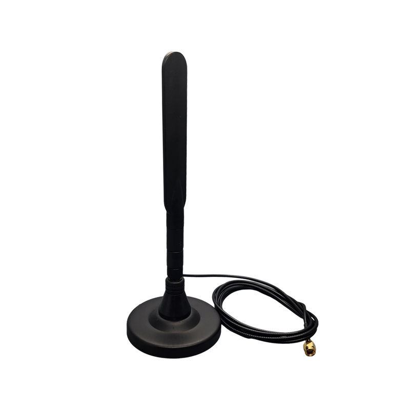 Portable (Stand) Antenna, WiFi 2.4+5.XGHz, Omni Radiation, 4dBi Gain with RP SMA Male Connector (8-1/4")