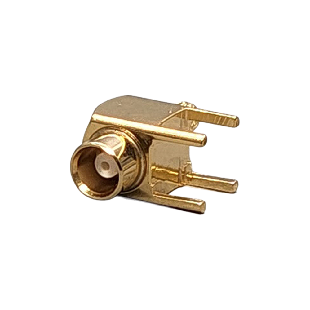 MCX Jack Right Angle Connector Crimp PCB Through Hole, RG174, RG188