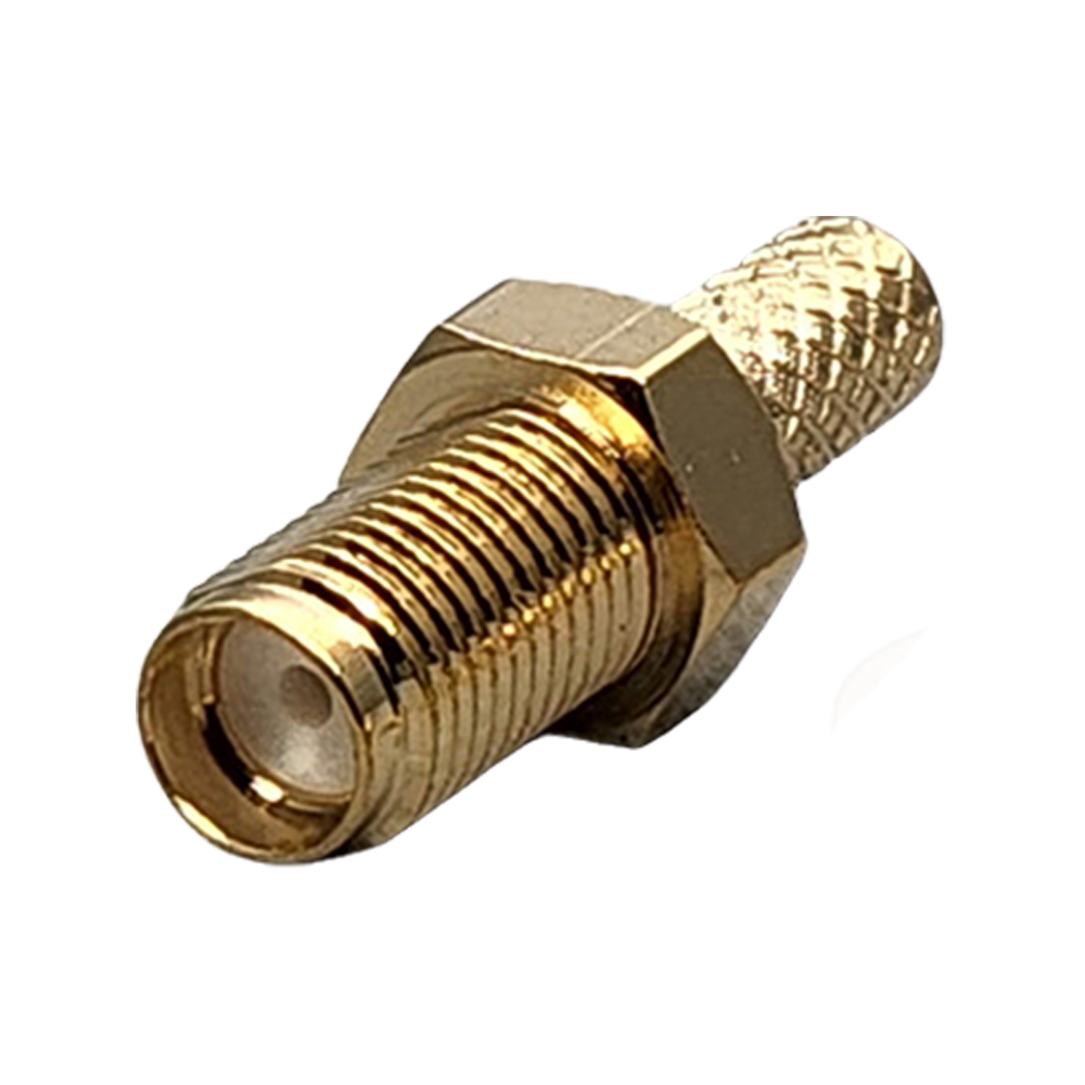 Reverse Polarity SMA Female Bulkhead Rear Mount Connector Crimp Coax RG55A, RG58A, RG58C
