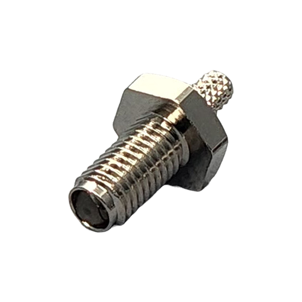 SSMA Female Bulkhead Rear Mount Connector Crimp Coax RG178, RG196, 0.8D-2V