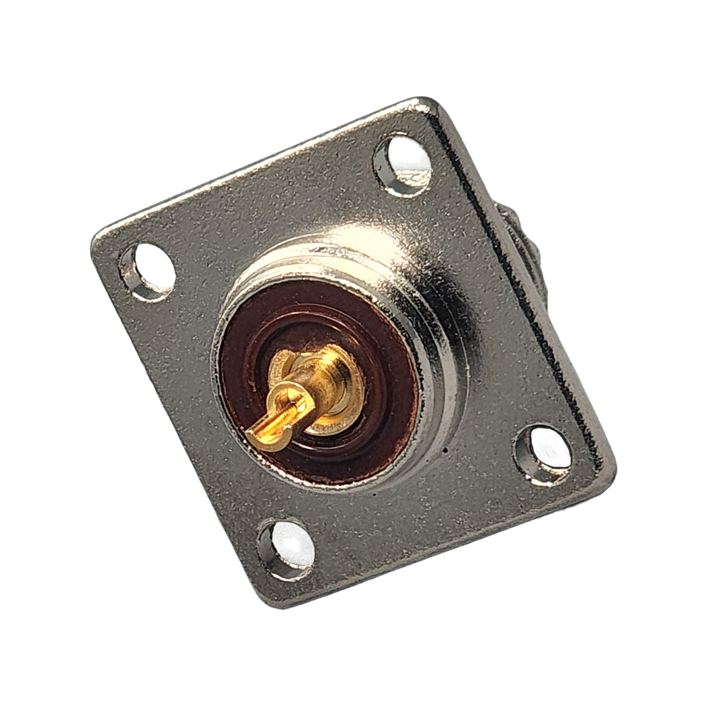 UHF Female Panel Mount 4-hole Connector Solder Attachment Terminal