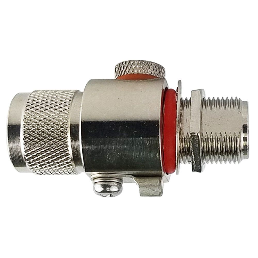 N Male to N Female Bulkhead 6GHz Surge Arrestor / Lightning Protector