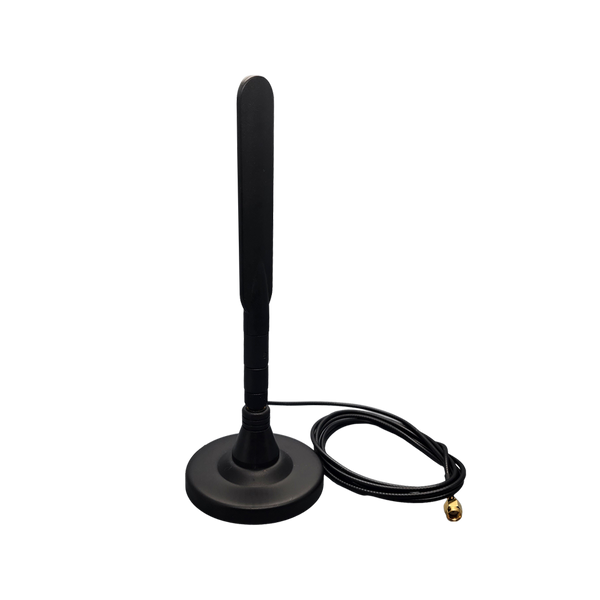 Portable (Stand) Antenna, WiFi 2.4+5.XGHz, Omni Radiation, 4dBi Gain with RP SMA Male Connector (8-1/4")