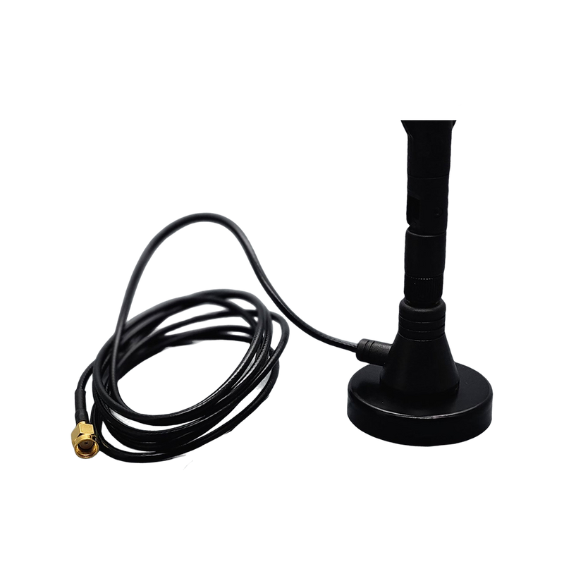 Portable (Stand) Antenna, WiFi 2.4+5.XGHz, Omni Radiation, 4dBi Gain with RP SMA Male Connector (8")