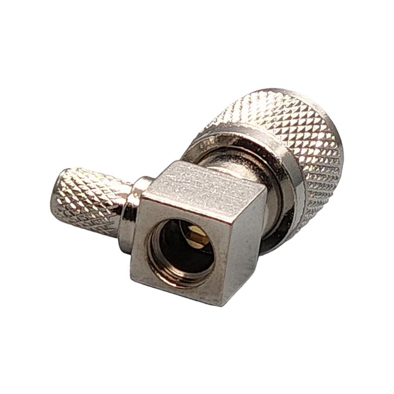 Mini UHF Male Right Angle Connector Crimp Coax RG55, RG58, RG55A