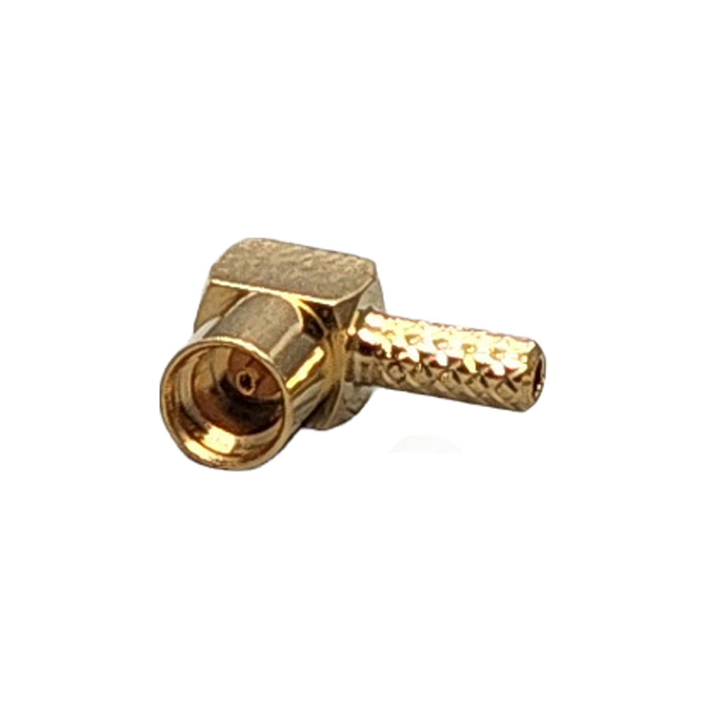 MMCX Jack Right Angle Connector Crimp Coax 1.13mm, 1.32mm, 1.37mm