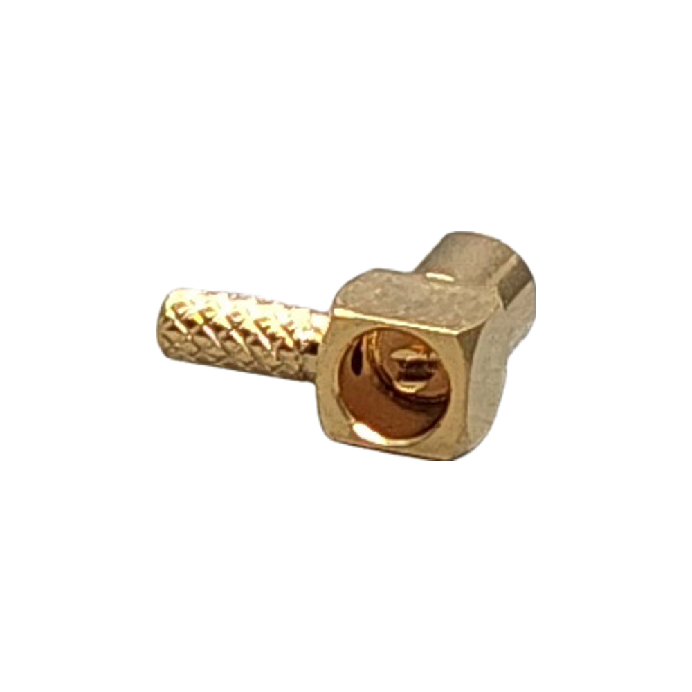 MMCX Jack Right Angle Connector Crimp Coax 1.13mm, 1.32mm, 1.37mm