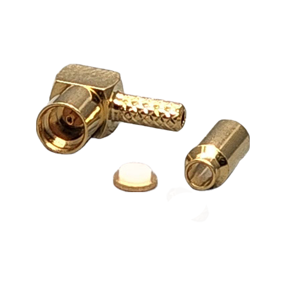 MMCX Jack Right Angle Connector Crimp Coax 1.13mm, 1.32mm, 1.37mm