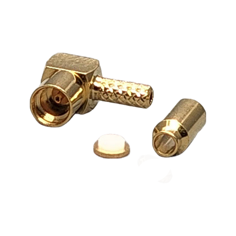 MMCX Jack Right Angle Connector Crimp Coax 1.13mm, 1.32mm, 1.37mm