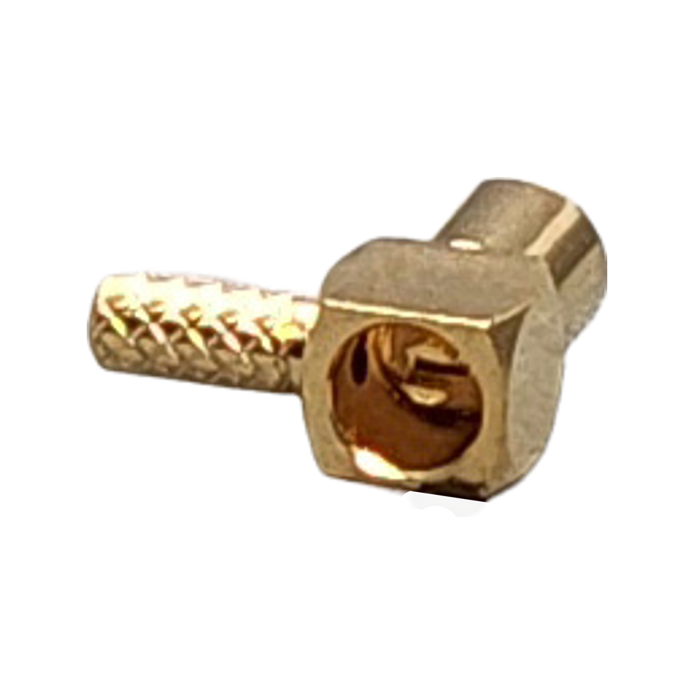 MMCX Jack Right Angle Connector Crimp Coax RG178, RG196, 0.8D-2V