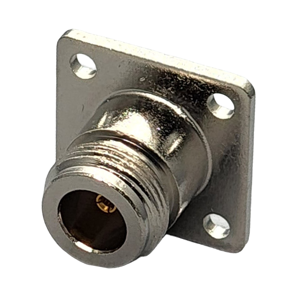 N Female Panel Mount 4-hole Connector Solder Attachment Terminal