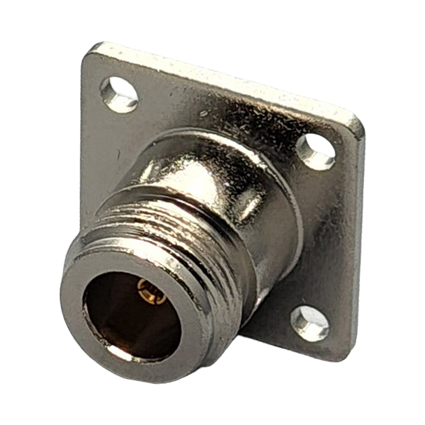 N Female Panel Mount 4-hole Connector Solder Attachment Terminal