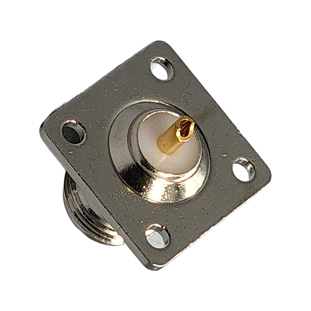 N Female Panel Mount 4-hole Connector Solder Attachment Terminal