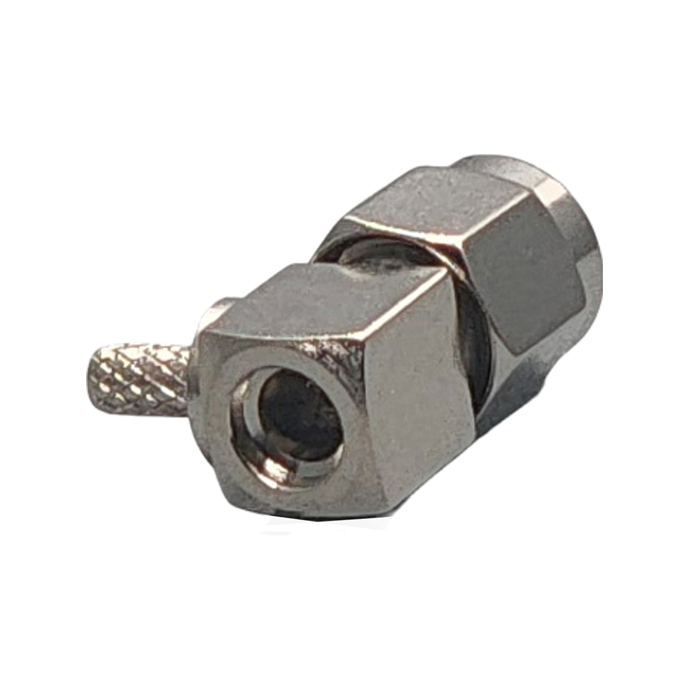 SMA Male Right Angle Connector Crimp Coax RG174, RG188, RG316