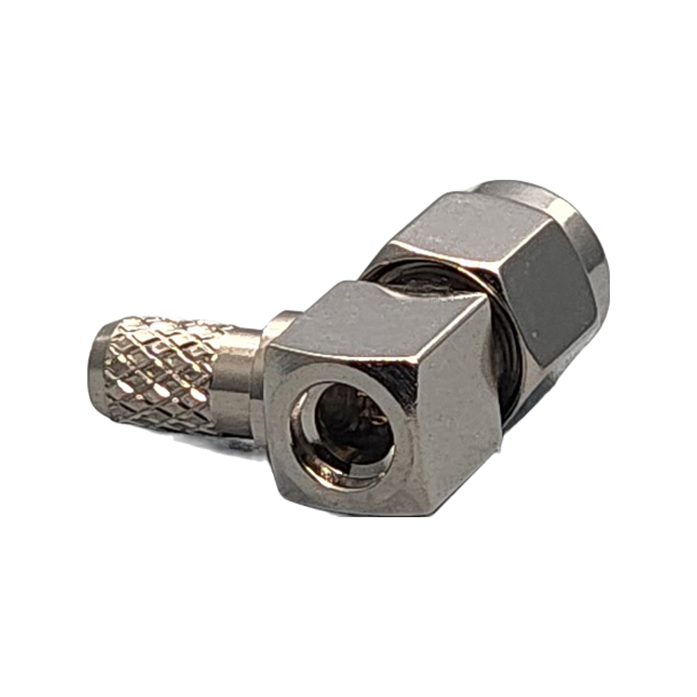 SMA Male Right Angle Connector Crimp Coax RG55, RG58, RG55A