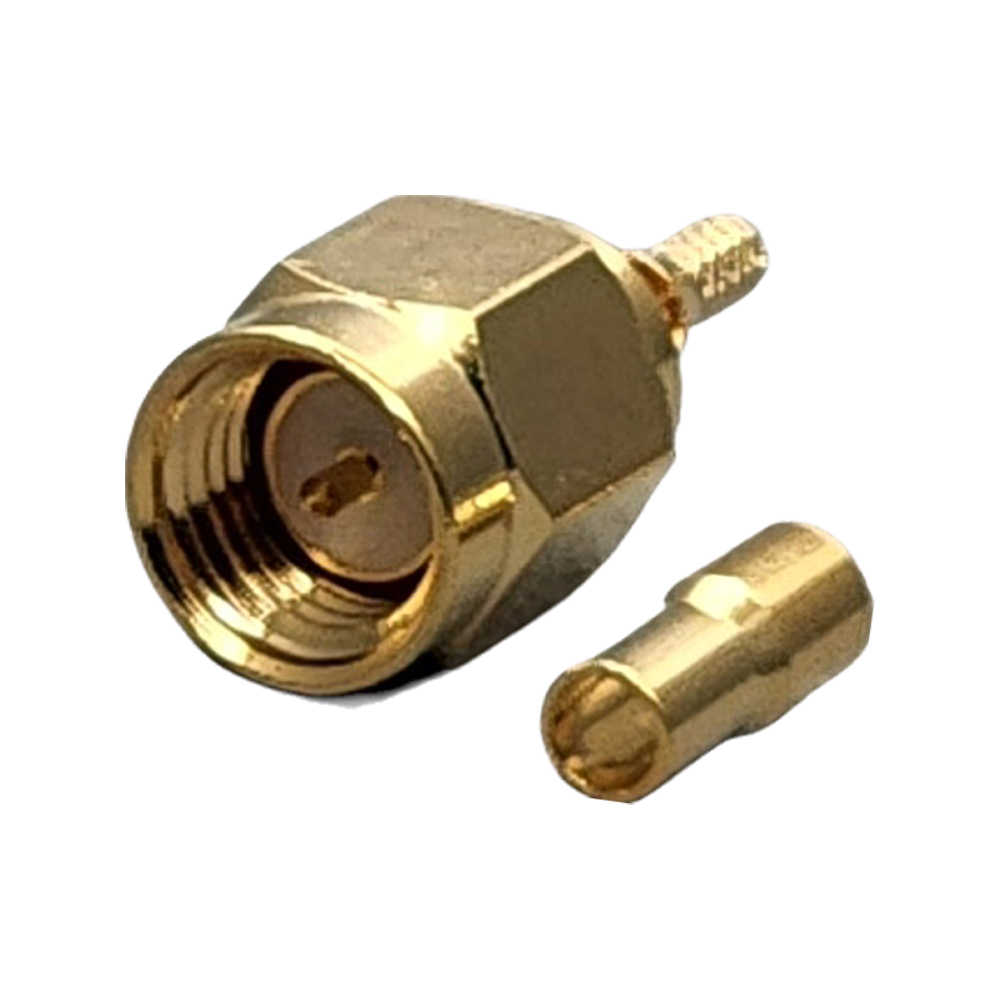 SMA Male Connector Crimp Coax RG178, RG196, 0.8D-2V