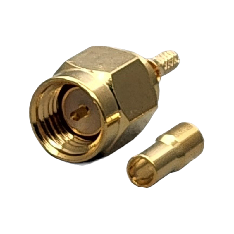 SMA Male Connector Crimp Coax RG178, RG196, 0.8D-2V