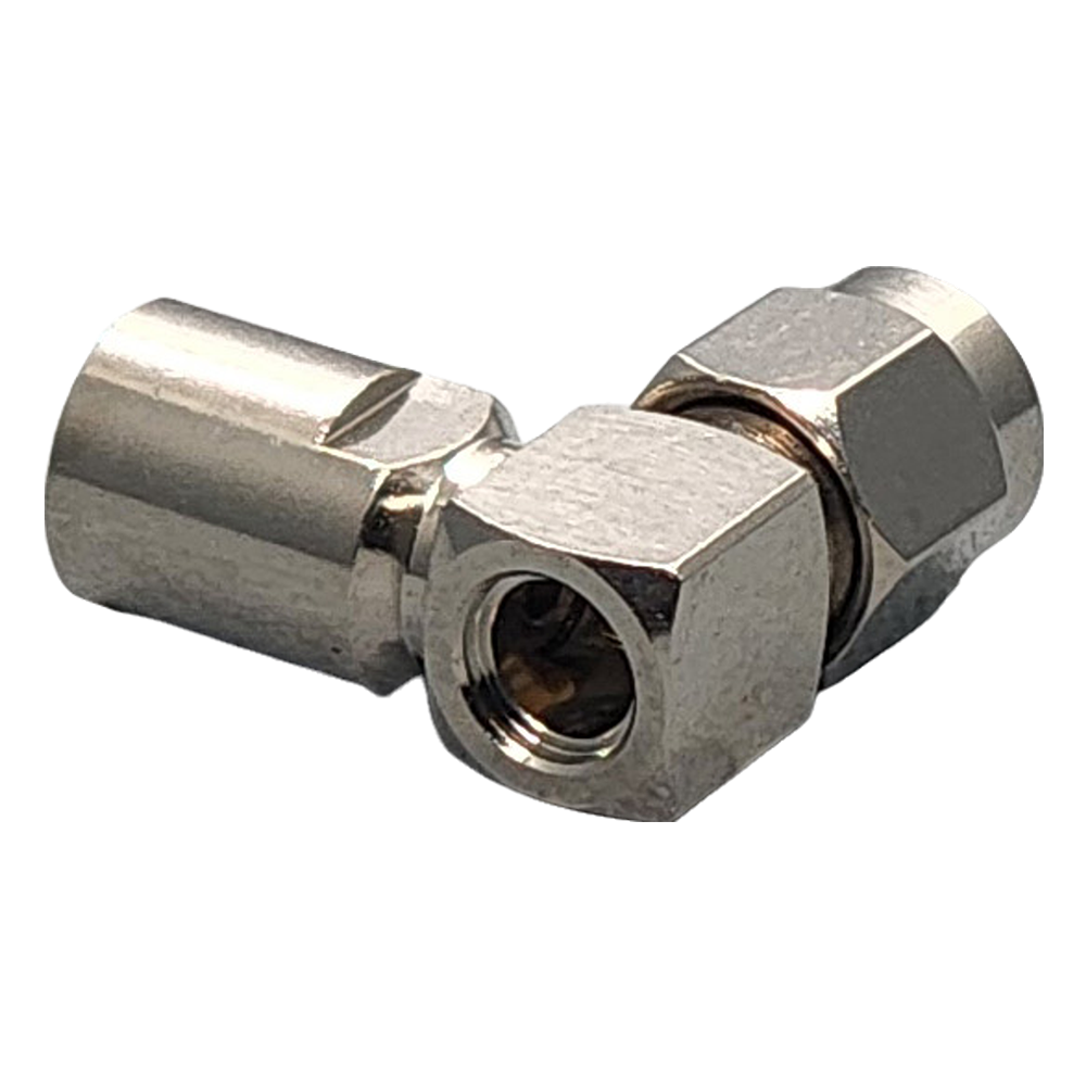 Reverse Polarity SMA Male Right Angle Connector Clamp Coax RG178