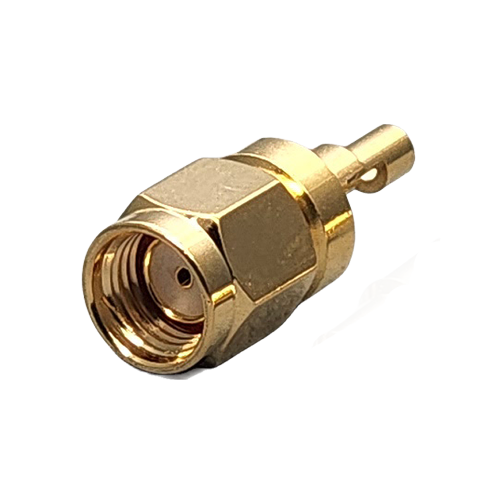 Reverse Polarity SMA Male Connector Crimp Coax 1.13mm, 1.32mm, 1.37mm