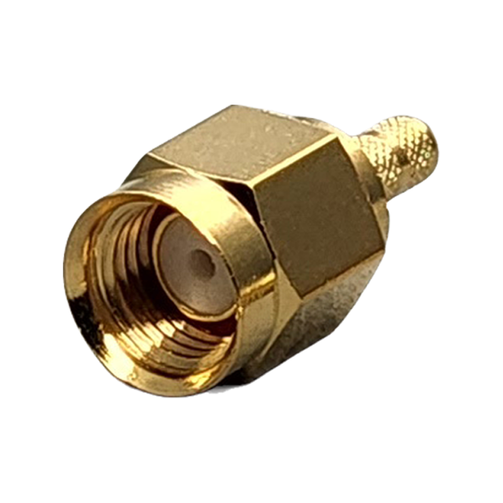 Reverse Polarity SMA Male Connector Crimp Coax RG178, RG196, 0.8D-2V