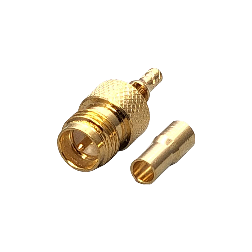 Reverse Polarity SMA Female Connector Crimp Coax RG178, RG196, 0.8D-2V