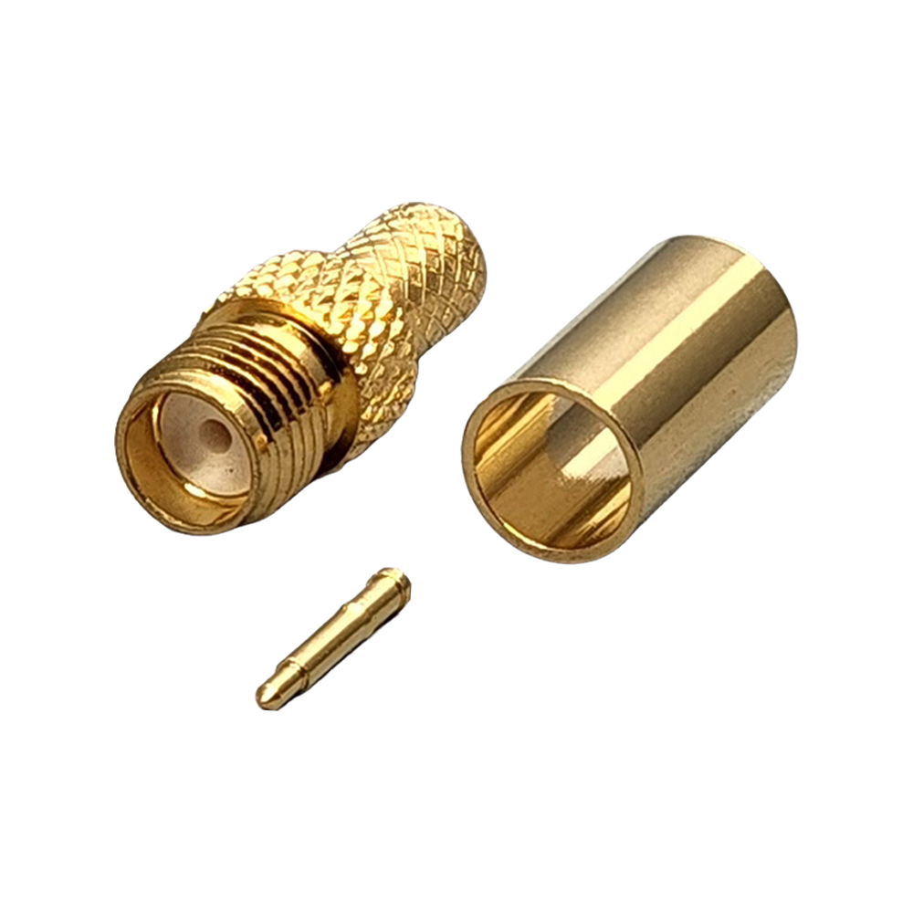 Reverse Polarity SMA Female Connector Crimp Coax RG55, RG58