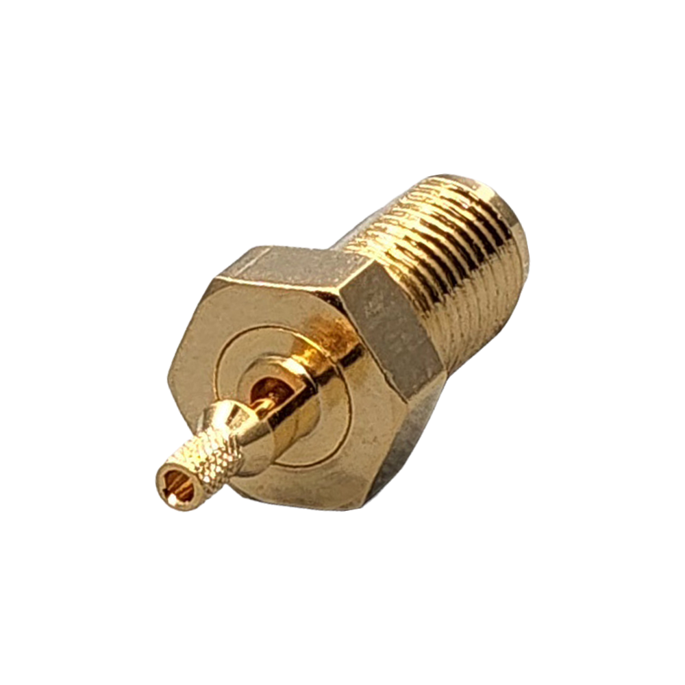 Reverse Polarity SMA Female Bulkhead Rear Mount Connector Crimp Coax RG178, RG196, 0.8D-2V