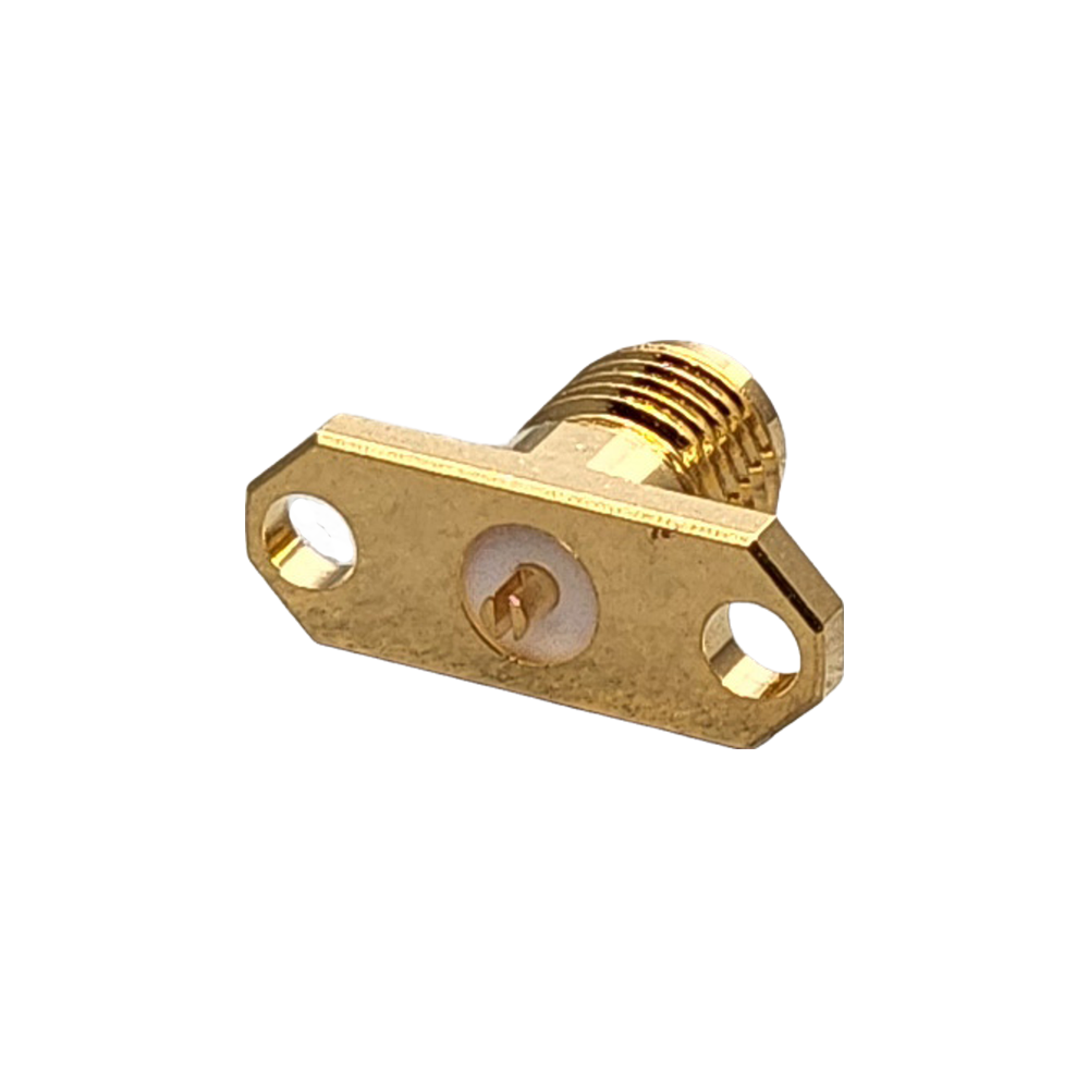 Reverse Polarity SMA Female Panel Mount 2-Hole Connector Solder Attachment Terminal