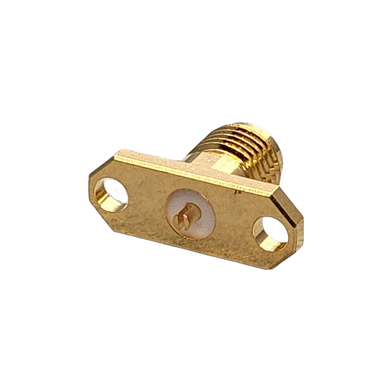 Reverse Polarity SMA Female Panel Mount 2-Hole Connector Solder Attachment Terminal
