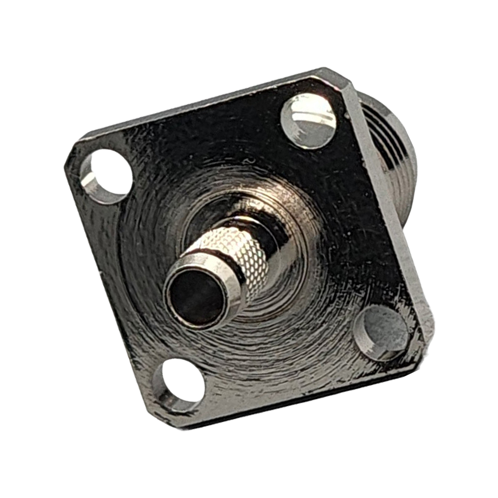 TNC Female Panel Mount 4-hole Connector Crimp Coax RG55, RG58