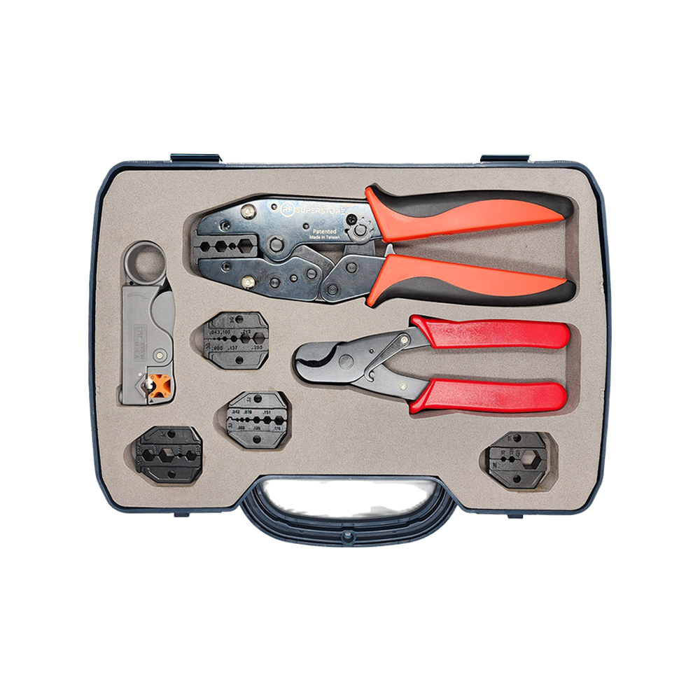 Professional Crimping Tool Kit (Ratchet Type with 5 Quick-change Dies)