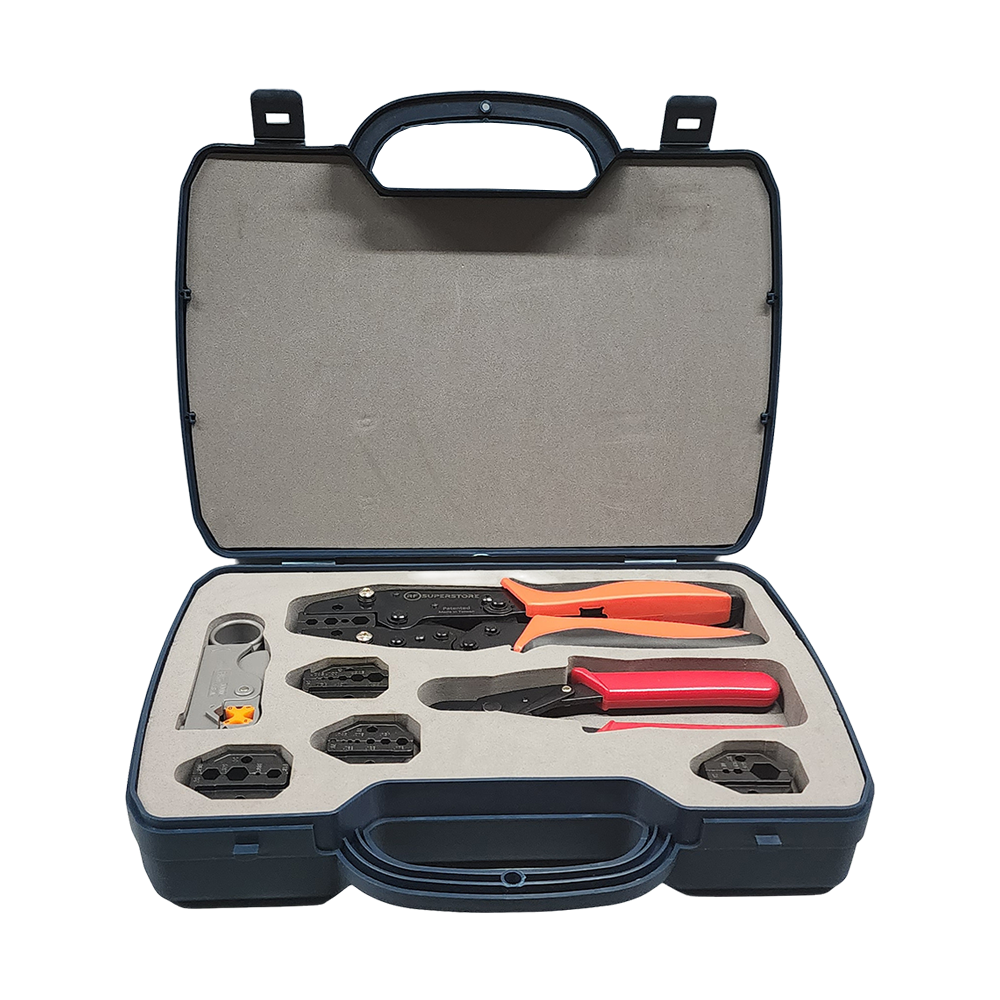 Professional Crimping Tool Kit (Ratchet Type with 5 Quick-change Dies)