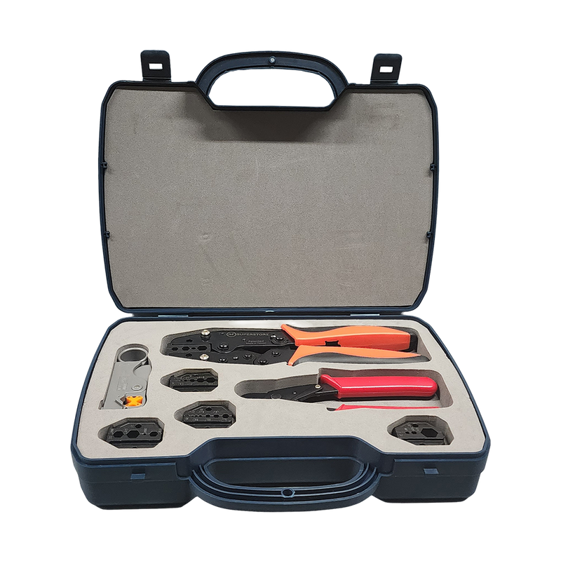 Professional Crimping Tool Kit (Ratchet Type with 5 Quick-change Dies)